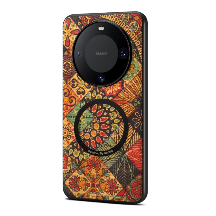For Huawei Mate 60 Pro / 60 Pro+ Denior A07 Flower Language Series Magnetic Vegan Leather Phone Case