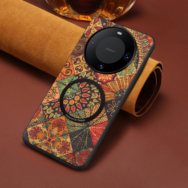 For Huawei Mate 60 Pro / 60 Pro+ Denior A07 Flower Language Series Magnetic Vegan Leather Phone Case