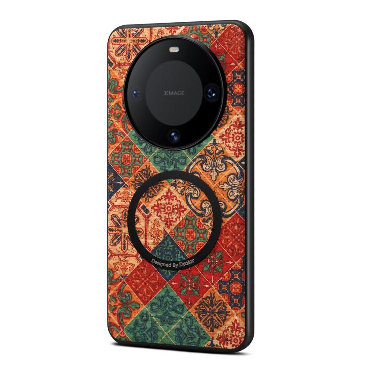 For Huawei Mate 60 Pro / 60 Pro+ Denior A07 Flower Language Series Magnetic Vegan Leather Phone Case