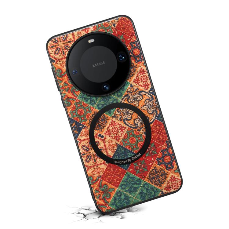 For Huawei Mate 60 Pro / 60 Pro+ Denior A07 Flower Language Series Magnetic Vegan Leather Phone Case