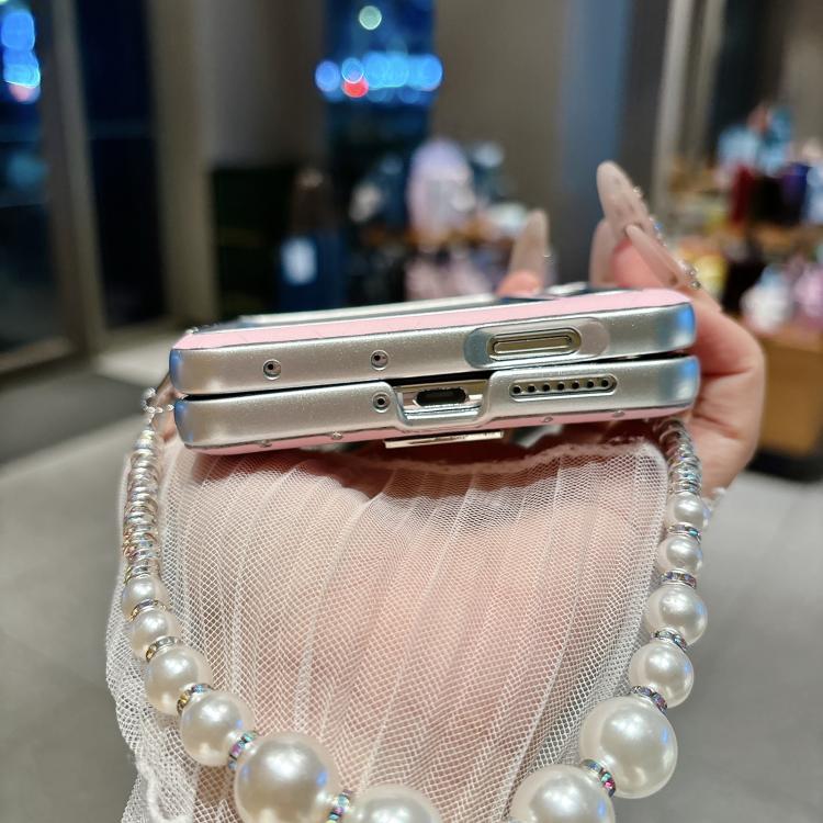 For Huawei Pura X Nameplate Style Diamond Patterned Side Clip Phone Case with Bracelet