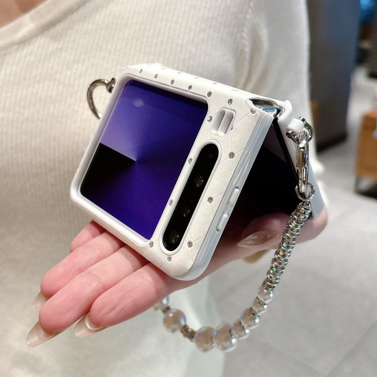 For Huawei Pura X Nameplate Style Diamond Patterned Side Clip Phone Case with Bracelet