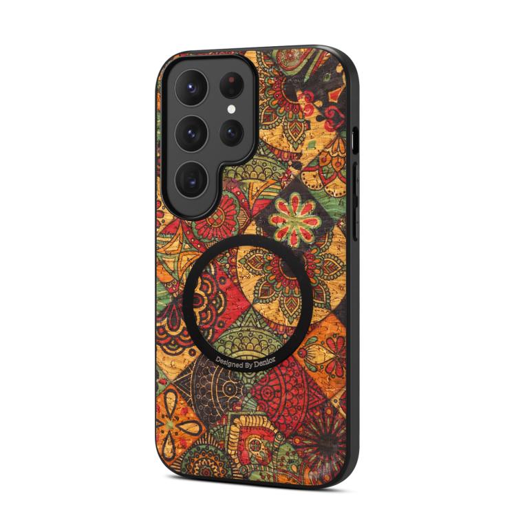 For Samsung Galaxy S25 Ultra 5G Denior A07 Flower Language Series Magnetic Vegan Leather Phone Case
