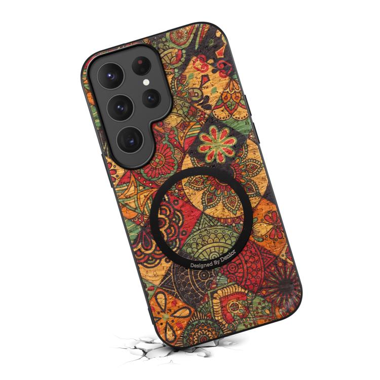 For Samsung Galaxy S25 Ultra 5G Denior A07 Flower Language Series Magnetic Vegan Leather Phone Case