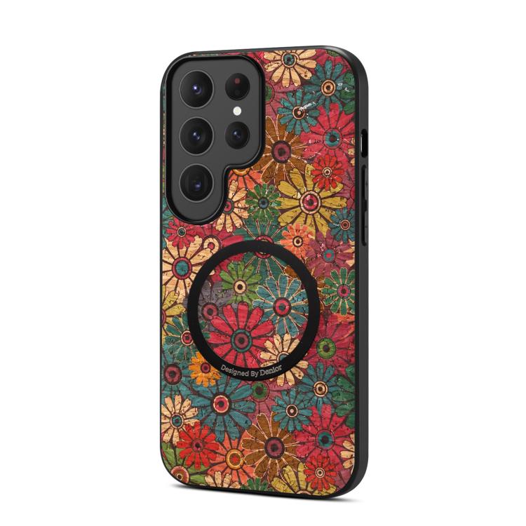 For Samsung Galaxy S26 Ultra 5G Denior A07 Flower Language Series Magnetic Vegan Leather Phone Case