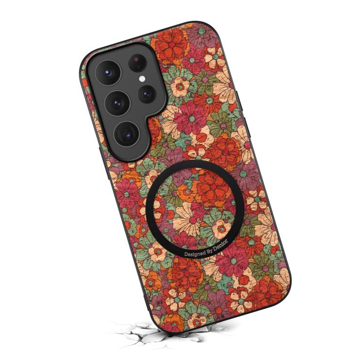 For Samsung Galaxy S26 Ultra 5G Denior A07 Flower Language Series Magnetic Vegan Leather Phone Case