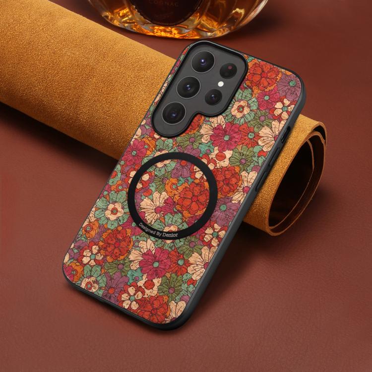 For Samsung Galaxy S26 Ultra 5G Denior A07 Flower Language Series Magnetic Vegan Leather Phone Case