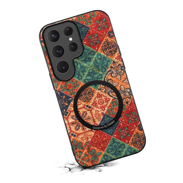 For Samsung Galaxy S26 Ultra 5G Denior A07 Flower Language Series Magnetic Vegan Leather Phone Case