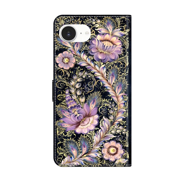 For iPhone 17e / 16e Crystal-Like Painted Vegan Leather Phone Case