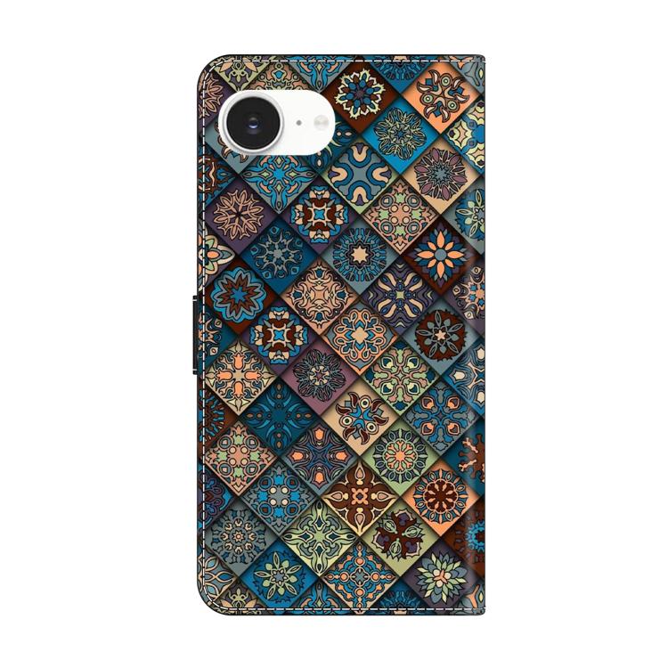 For iPhone 17e / 16e Crystal-Like Painted Vegan Leather Phone Case