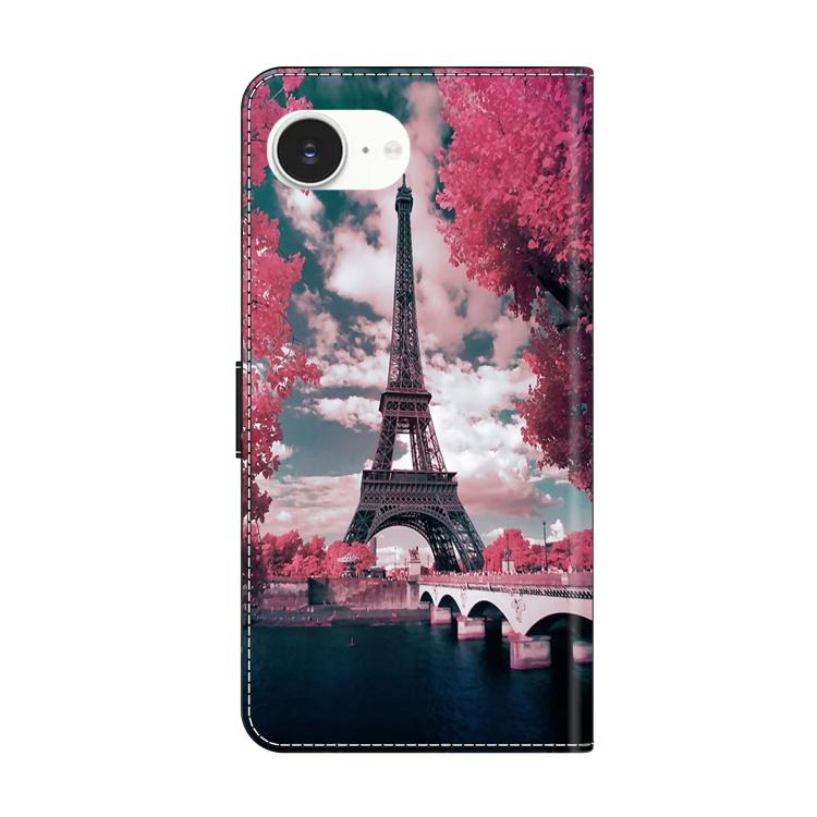 For iPhone 17e / 16e Crystal-Like Painted Vegan Leather Phone Case