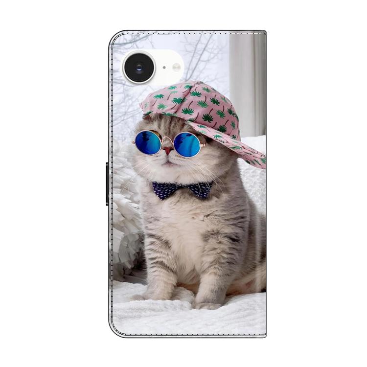 For iPhone 17e / 16e Crystal-Like Painted Vegan Leather Phone Case