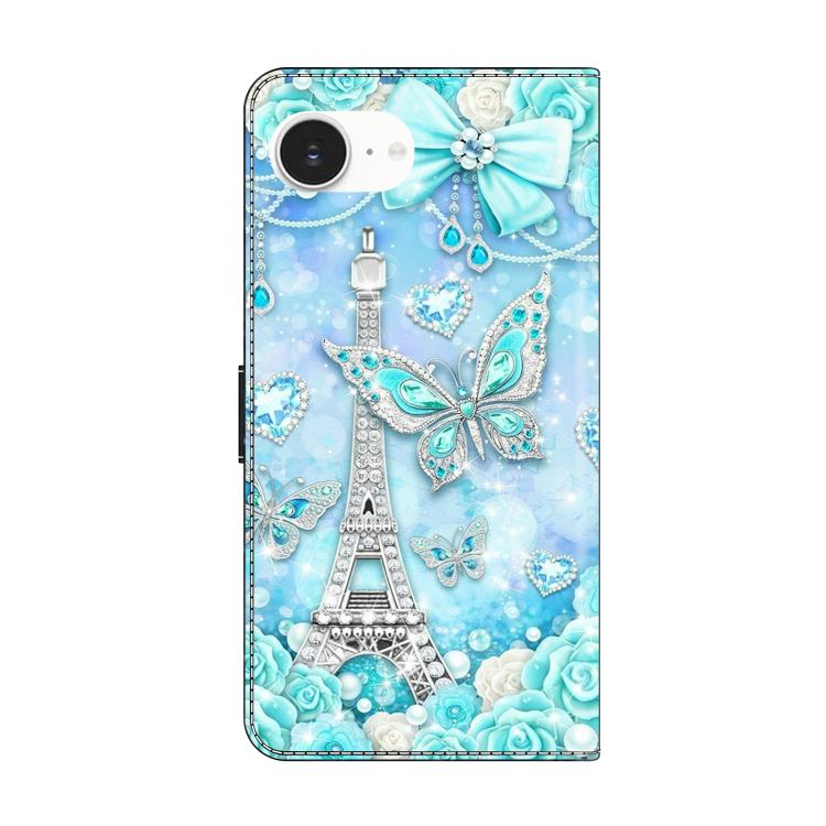 For iPhone 17e / 16e Crystal-Like Painted Vegan Leather Phone Case