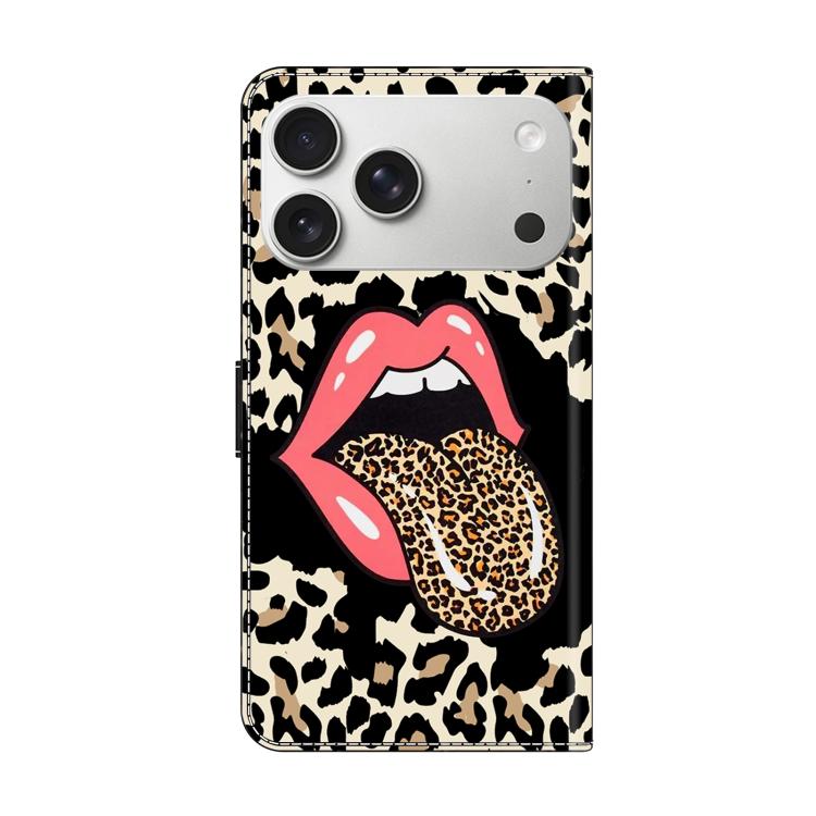 For iPhone 17 Pro Max Crystal-Like Painted Vegan Leather Phone Case