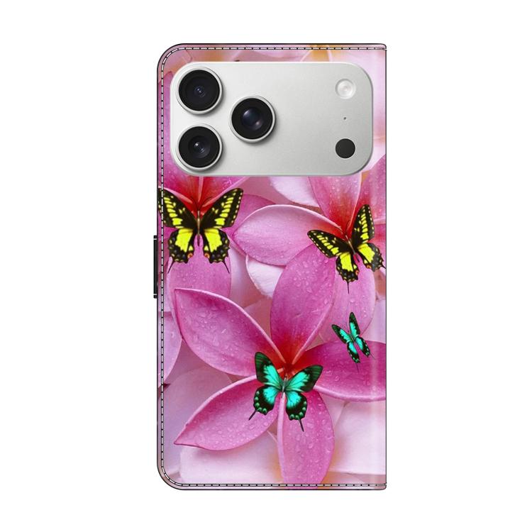 For iPhone 17 Pro Max Crystal-Like Painted Vegan Leather Phone Case