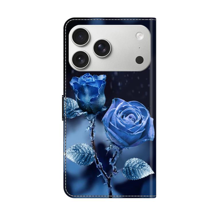 For iPhone 17 Pro Max Crystal-Like Painted Vegan Leather Phone Case