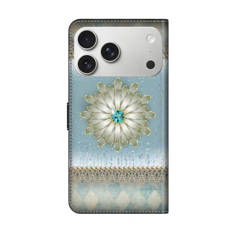 For iPhone 17 Pro Max Crystal-Like Painted Vegan Leather Phone Case