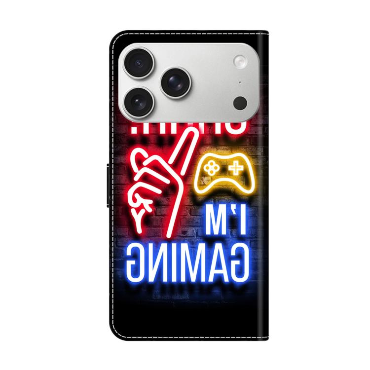 For iPhone 17 Pro Max Crystal-Like Painted Vegan Leather Phone Case