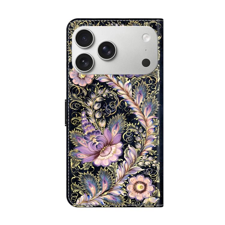 For iPhone 17 Pro Crystal-Like Painted Vegan Leather Phone Case