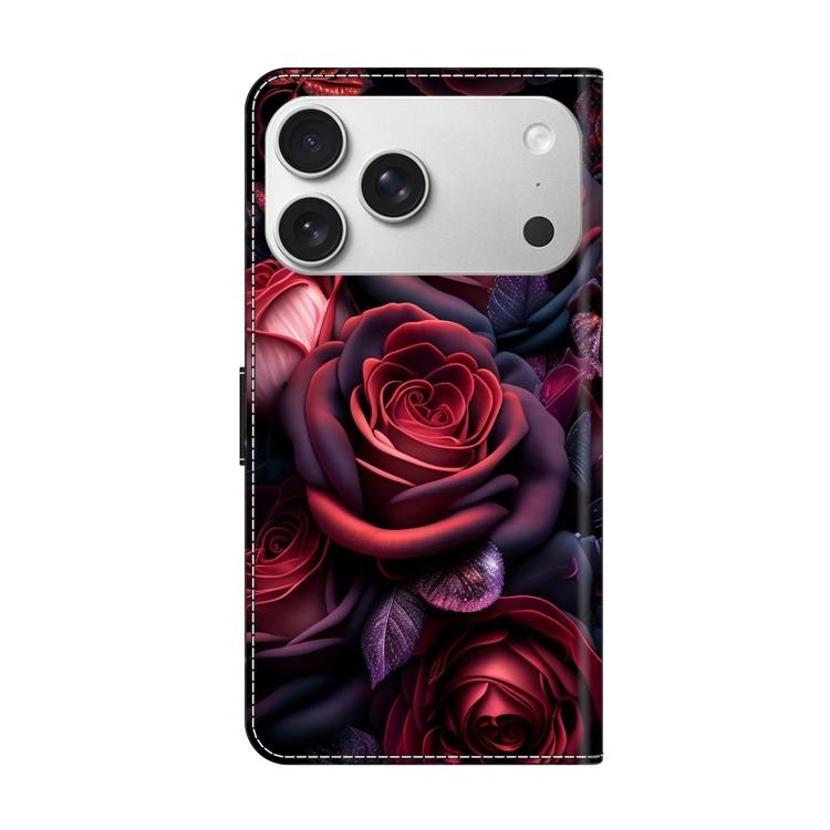 For iPhone 17 Pro Crystal-Like Painted Vegan Leather Phone Case