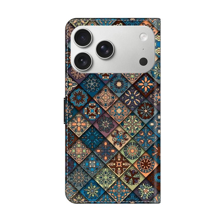 For iPhone 17 Pro Crystal-Like Painted Vegan Leather Phone Case