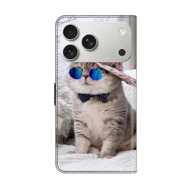 For iPhone 17 Pro Crystal-Like Painted Vegan Leather Phone Case