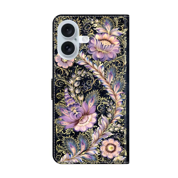 For iPhone 17 Crystal-Like Painted Vegan Leather Phone Case