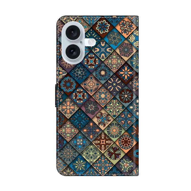 For iPhone 17 Crystal-Like Painted Vegan Leather Phone Case
