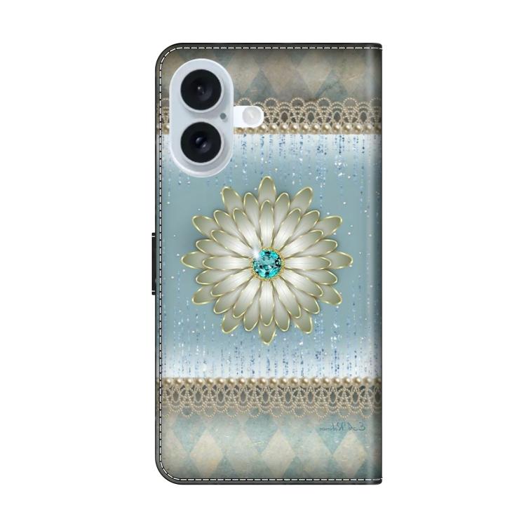 For iPhone 17 Crystal-Like Painted Vegan Leather Phone Case