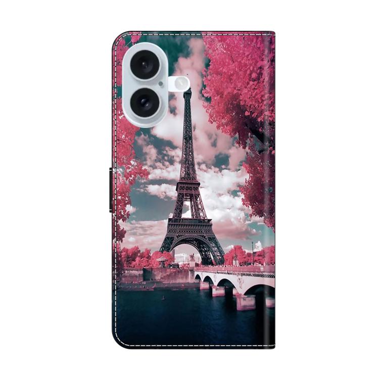 For iPhone 17 Crystal-Like Painted Vegan Leather Phone Case