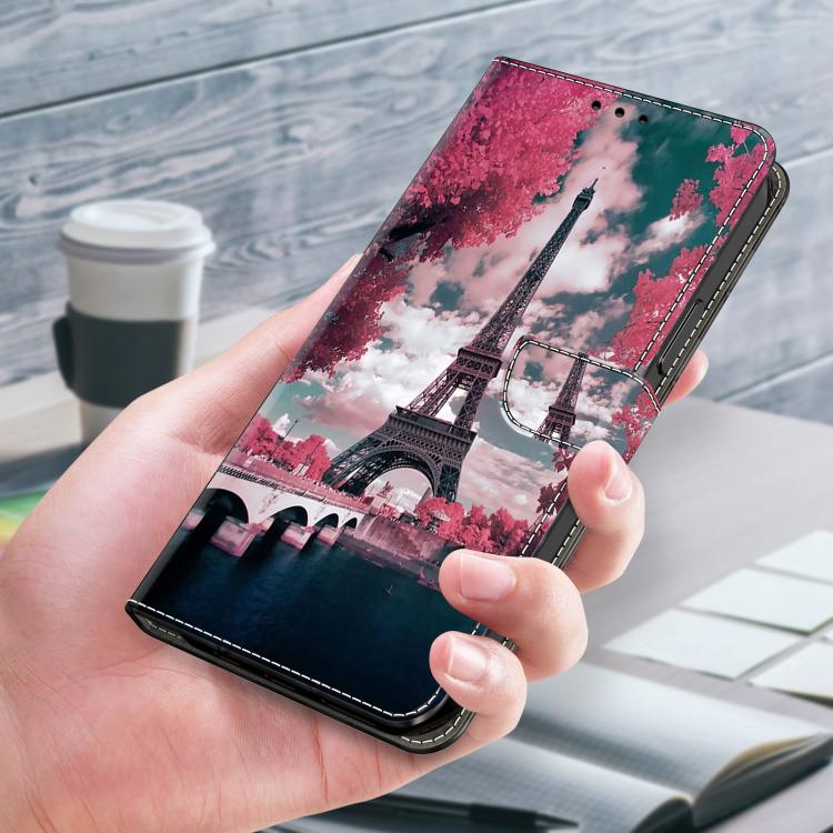 For iPhone 17 Crystal-Like Painted Vegan Leather Phone Case