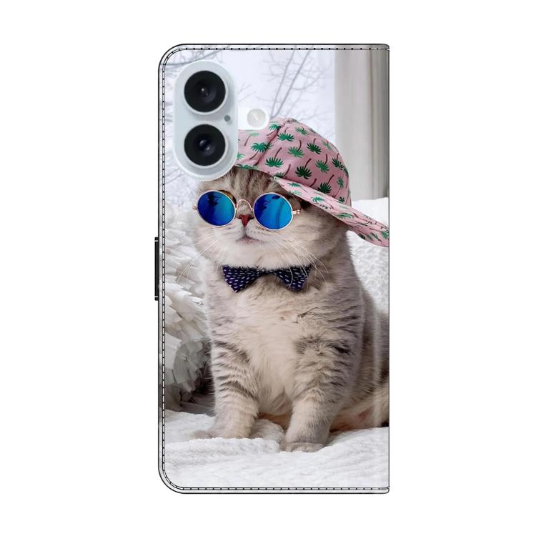 For iPhone 17 Crystal-Like Painted Vegan Leather Phone Case