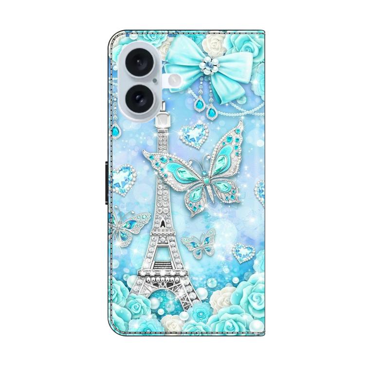 For iPhone 17 Crystal-Like Painted Vegan Leather Phone Case