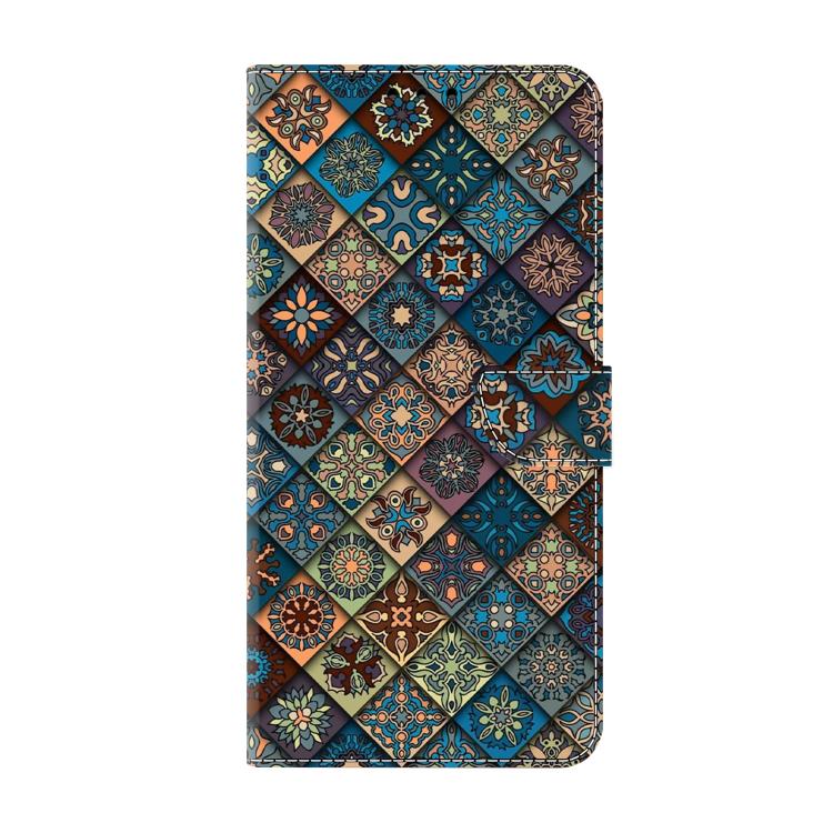 For iPhone 16 Pro Max Crystal-Like Painted Vegan Leather Phone Case
