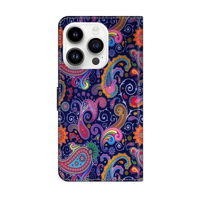 For iPhone 16 Pro Max Crystal-Like Painted Vegan Leather Phone Case