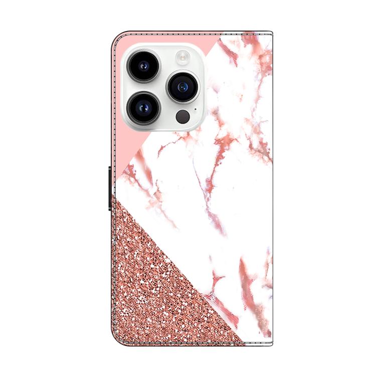 For iPhone 16 Pro Max Crystal-Like Painted Vegan Leather Phone Case