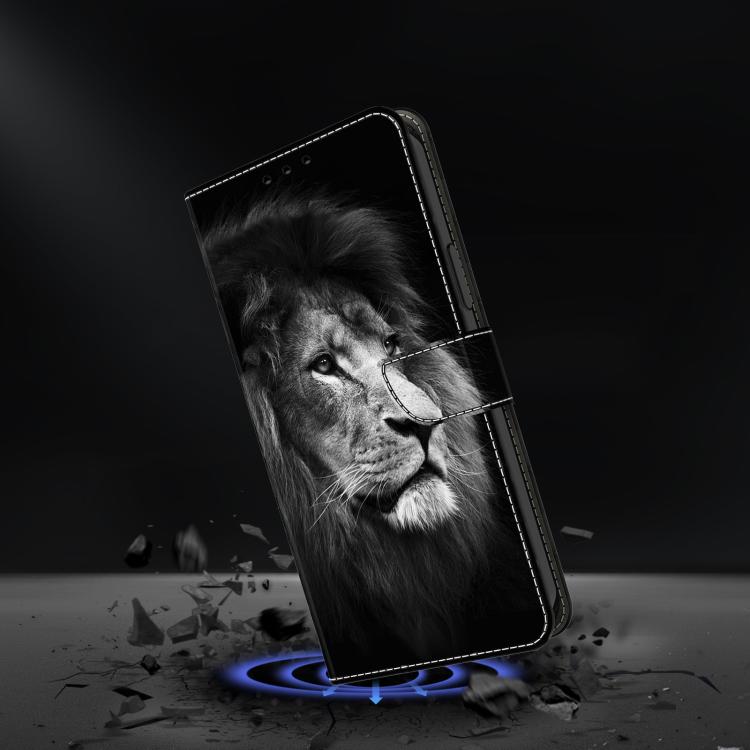 For iPhone 16 Pro Max Crystal-Like Painted Vegan Leather Phone Case
