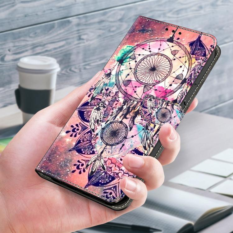 For iPhone 15 Pro Max Crystal-Like Painted Vegan Leather Phone Case