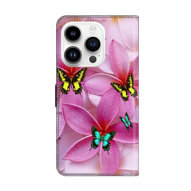 For iPhone 15 Pro Crystal-Like Painted Vegan Leather Phone Case