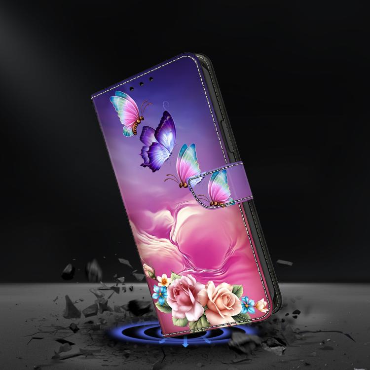 For iPhone 15 Pro Crystal-Like Painted Vegan Leather Phone Case