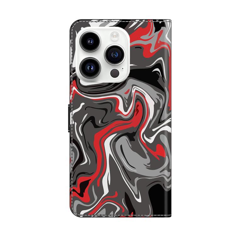 For iPhone 15 Pro Crystal-Like Painted Vegan Leather Phone Case