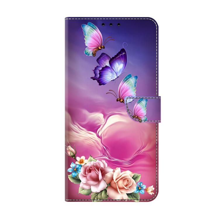 For iPhone 14 Pro Crystal-Like Painted Vegan Leather Phone Case