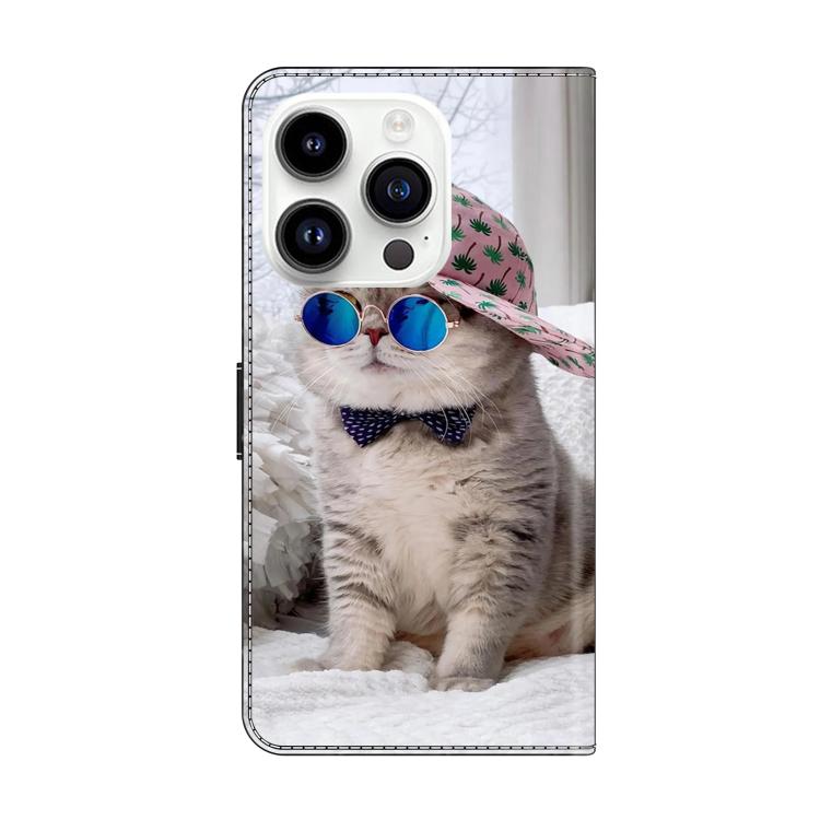 For iPhone 14 Pro Crystal-Like Painted Vegan Leather Phone Case