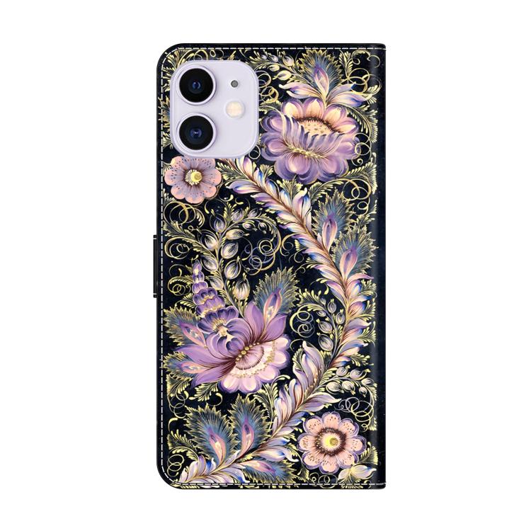 For iPhone 11 Crystal-Like Painted Vegan Leather Phone Case