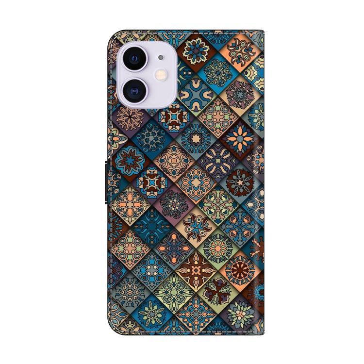 For iPhone 11 Crystal-Like Painted Vegan Leather Phone Case