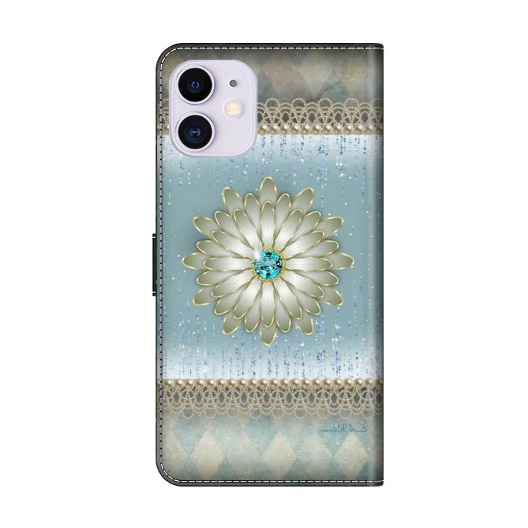 For iPhone 11 Crystal-Like Painted Vegan Leather Phone Case