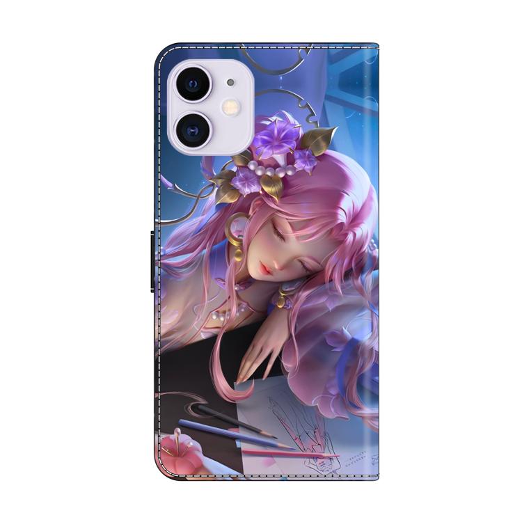For iPhone 11 Crystal-Like Painted Vegan Leather Phone Case