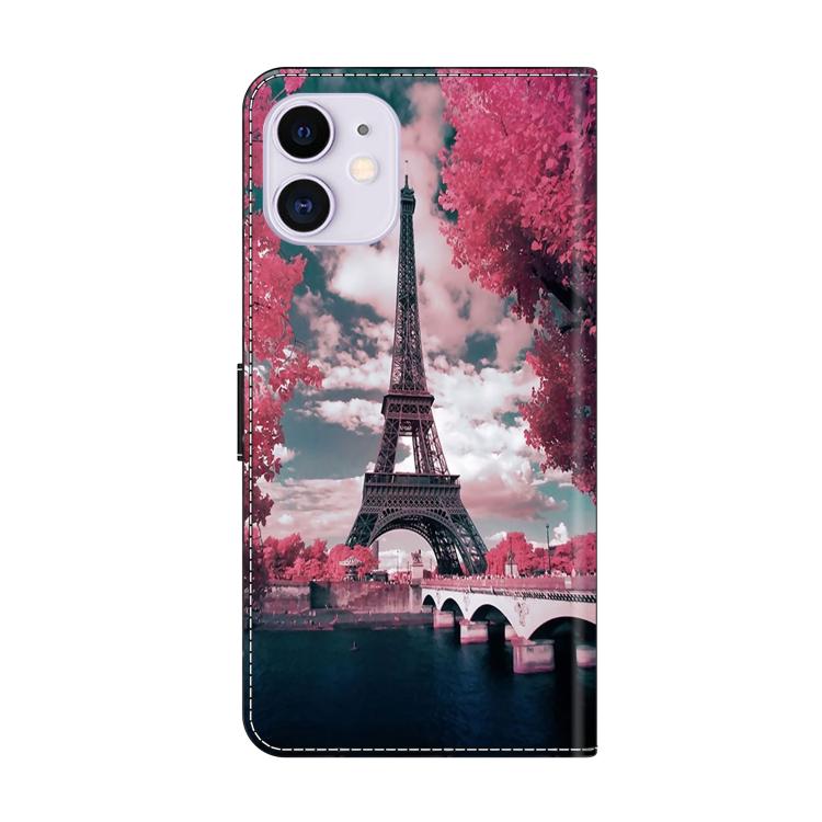 For iPhone 11 Crystal-Like Painted Vegan Leather Phone Case