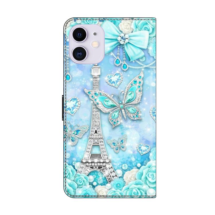 For iPhone 11 Crystal-Like Painted Vegan Leather Phone Case