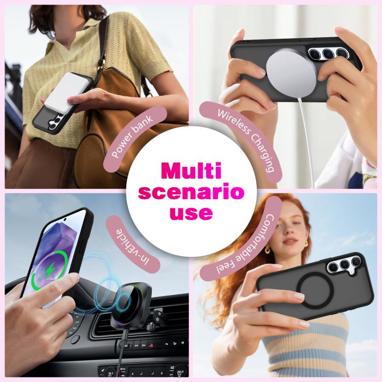 For Samsung Galaxy A55 5G Skin-Friendly Magnetic Shockproof TPU Hybrid PC Phone Case